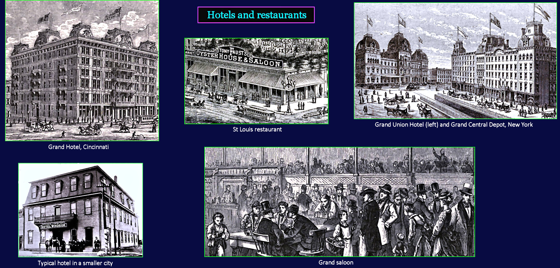 Hotels and restaurants, 1890